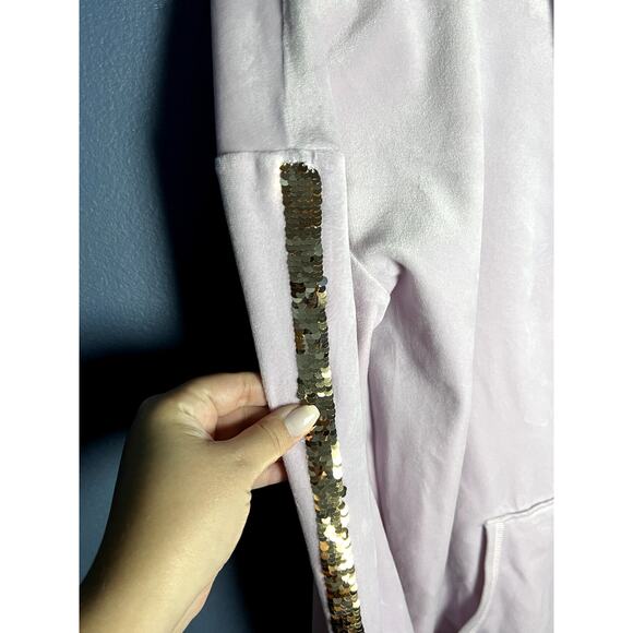 More Than Magic Velour Hoodie Girls Size X-Large 12-14 Lilac Sequin Zip Up - Picture 4 of 12